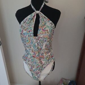 VENUS Red and Pink One Piece Swimsuit Floral Design